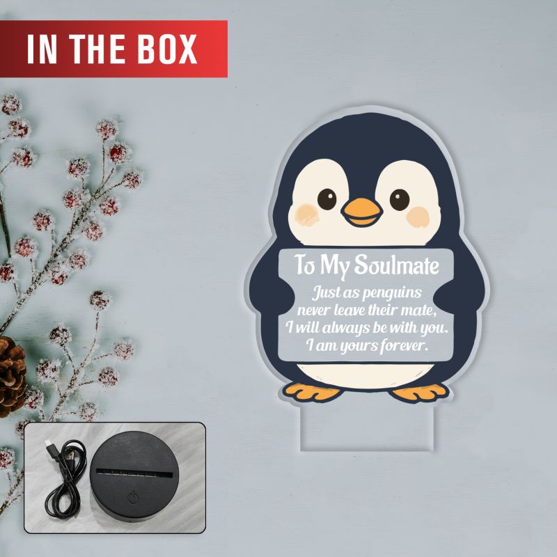 Couples Led Night Lamp Gift Item for Wedding, Anniversary, Birthday & Valentine's Day Romantic Gift for Couples Multicolored Light (to My Soulmate Gift)